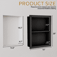 thumbnail image 3 of HAIDAIYA 14'' * 18'' Recessed Medicine Cabinet Wall Niche Wood, 2-Tier Bathroom Niche Insert for Drywall, in Wall Shelf Medicine Cabinets Replacement, for Living Room, Bathroom Storage, Black, 3 of 7