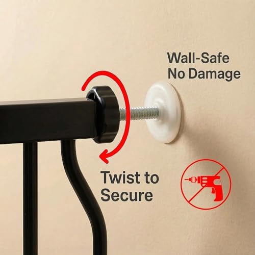 Extra Wide 62-67 Inch Baby Gates for Stairs, Doorways - No Drilling, Pressure Mounted Pet Gates for Kids & Dogs