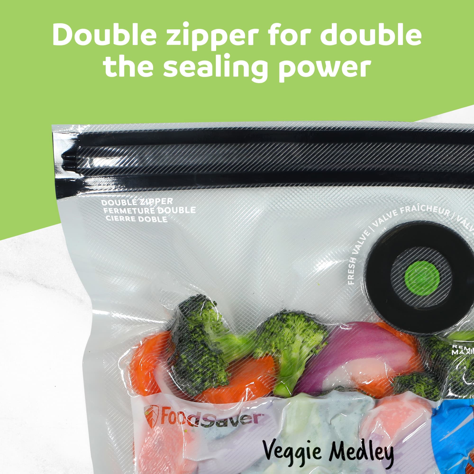 FoodSaver Reusable Quart Vacuum Zipper Bags, 10 Count BPA-Free Storage Bags for Food, Sous Vide, and Meal Prep, Compatible with Handheld Sealers