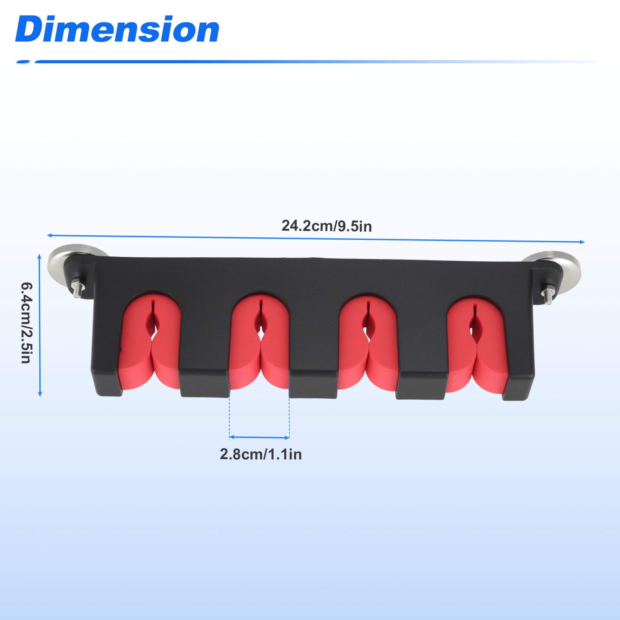 Unique Bargains Magnetic Fishing Rod Holder for Car Black + Red 4 Rods 2 Pcs