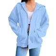 thumbnail image 5 of LIIPEE Womens Zip Up Hoodie Long Sleeve Solid Color Hooded Sweatshirt With Pockets Ladies Comfortable Breathable Everyday Sweatshirts,XXXL, 5 of 7