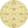 thumbnail image 1 of Ahgly Company Machine Washable Indoor Round Abstract Chrome Gold Yellow Area Rugs, 6' Round, 1 of 7