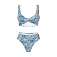 thumbnail image 4 of Daiia Cute Chickens and Flowers Women's Bikini Set Two Piece Swimsuit High Waisted Bikini Adjustable Straps Bikini Perfect for Beach, Pool, and Summer Vacation-, 4 of 9