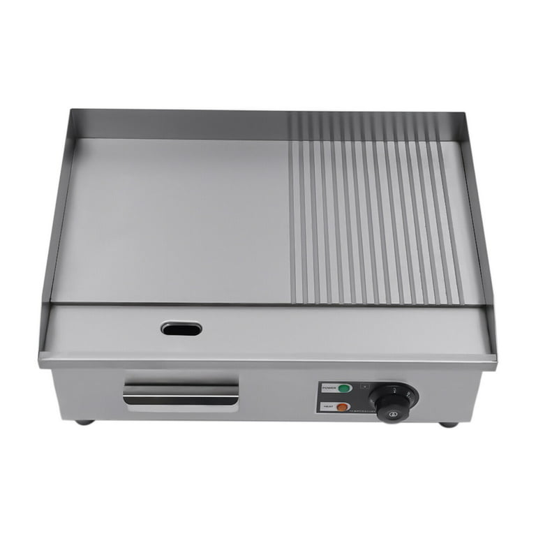 Proshopping 1600W 22 Extra Large Commercial Electric Countertop Griddle  Grill, Flat Top Grill Indoor, Stainless Steel Restaurant Grill, Tabletop  Flat