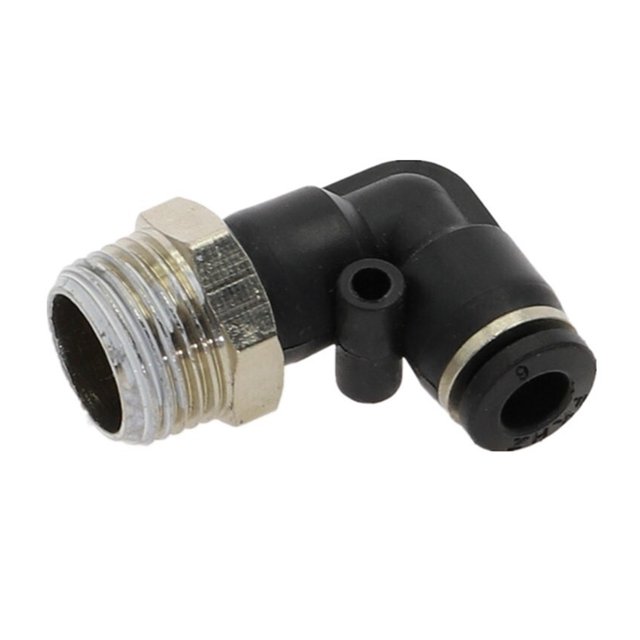 1 pieza PL Ajuste neumático del codo 1/4 3/8 1/2 1/8 BSP Conector de hilo masculino Conector rápido L Forma Push In Hose OD 6mm 8mm 10mm 12mm