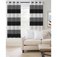 thumbnail image 2 of Grey Black White Striped Blackout Curtains for Bedroom/Living Room, Thermal Insulated Kitchen Curtains, Farmhouse Stripes Grommet Darkening Window Treatment Drapes 52"x84"x2, 2 of 8