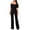 Black, variant on IROINNID Short Sleeve Off-the-Shoulder Jumpsuit For Women Full-Length Off Shoulder Fashion Casual Lace Side Zipper Jumpsuit