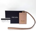 thumbnail image 3 of Prada Vitello Move Beige Leather Logo Plaque Lanyard Cardholder Wallet, 3 of 9