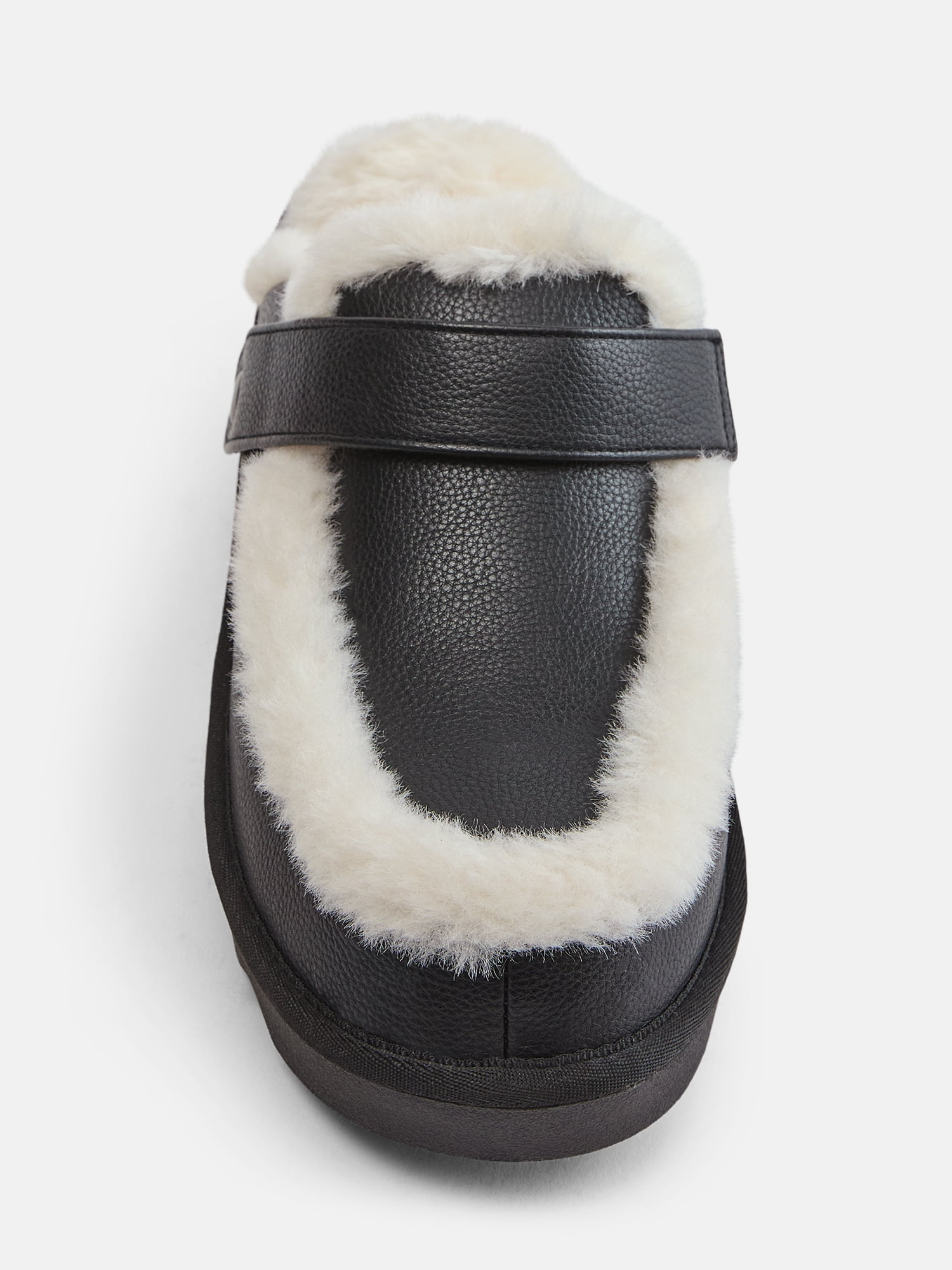 Joyspun Women's Convertible Clog Slippers with Faux Fur Lining