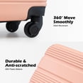 thumbnail image 7 of LONG VACATION 3 Piece Carry On Luggage 20 Inch Suitcase with Spinner Wheels, ABS+PC Hardshell Suitcase set with TSA Lock & YKK Zipper, Pink, 7 of 7