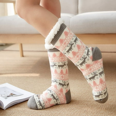 

Christmas Women Cotton Socks Print Thicker Anti-slip Floor Socks Carpet Socks