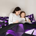 thumbnail image 3 of Feelyou Purple Hexagon Bedding Comforter Set 7-Piece, Square Geometric King Bedding Sets, Modern Honeycomb Bed Sheets, Breathable Room Decorative, 3 of 7