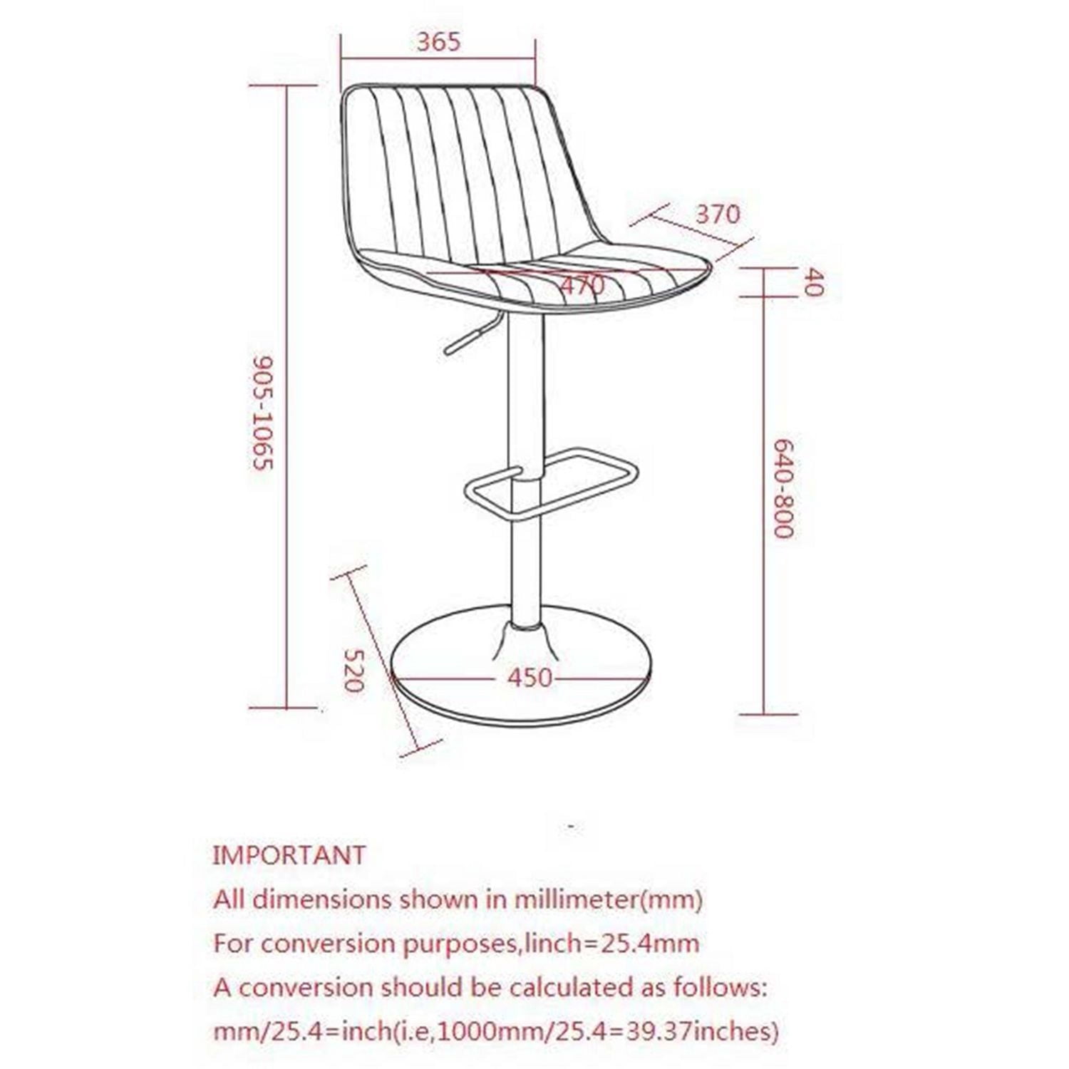 Contemporaine Similicuir et Métal Tabouret avec Vérin à l'Air, Jeu de 2 - Selle et Noir