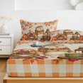 thumbnail image 6 of Twin Sze Fitted Sheet Set - Hedgehog Fall 2 Piece Bedding Sets 16" Deep Pocket Fitted Sheet with 1 Pillowcase, Thanksgiving Pine Cones Maple Rustic Plaid Brushed Microfiber Hotel Luxury Bed Sheets, 6 of 9