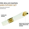 thumbnail image 4 of Décor: 160-Piece Pre-Rolled Gold Cutlery & Napkin COMBO Set – Perfect for Weddings, Parties, & Events-Setting for 40, 4 of 5