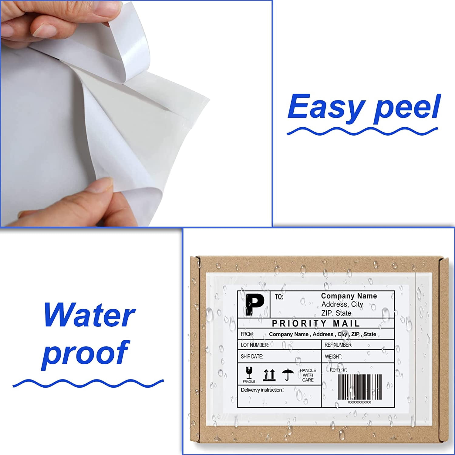 NefLaca Clear Self Adhesive Packing List/Shipping Label Envelopes Pouches (4.5" x 5.5", 500 Count)