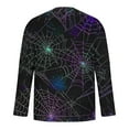 thumbnail image 4 of YOIAVAIOY Men Spooky Print T shirts Long Sleeve Graphic Pullover Tee Shirt Lightweight Crewneck Tee Shirts Stylish Fall Tops Black XXL, 4 of 5