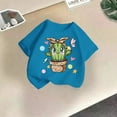 thumbnail image 2 of Fesfesfes 2-13 Years Girls Cotton Short Sleeve Shirts Toddler Soft Crewneck T-Shirts Solid Summer Tees Casual Tops for Children Everyday Wear(Navy#3,8-9 Years), 2 of 3