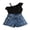 Black, variant on BemeyourBBs Toddler Baby Girls Summer Outfits Denim 2 Pieces Outfit Baby Girl Summer Clothes Sleeveless One Shoulder Ruffle Tank Vest Tops and Jeans Shorts Set with Belt