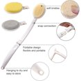 thumbnail image 5 of nipocaio Bath Brush, Skin Cleansing Brush 3 In 1 Foldable Long Handle Body Back Scrubber With Brush Sponge Pumice Stone1 Set-white, 5 of 5