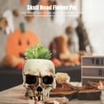 thumbnail image 4 of Skull Plant Container, High Strength Exquisite Clear Shape Skull Head Flower Pot Decorative Resin Portable  For Home, 4 of 8