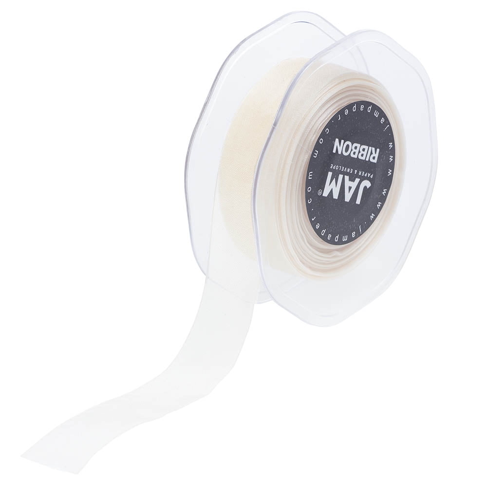 JAM Sheer Ribbon 7 8 In X 25 Yards Ivory 1 Pack Walmart