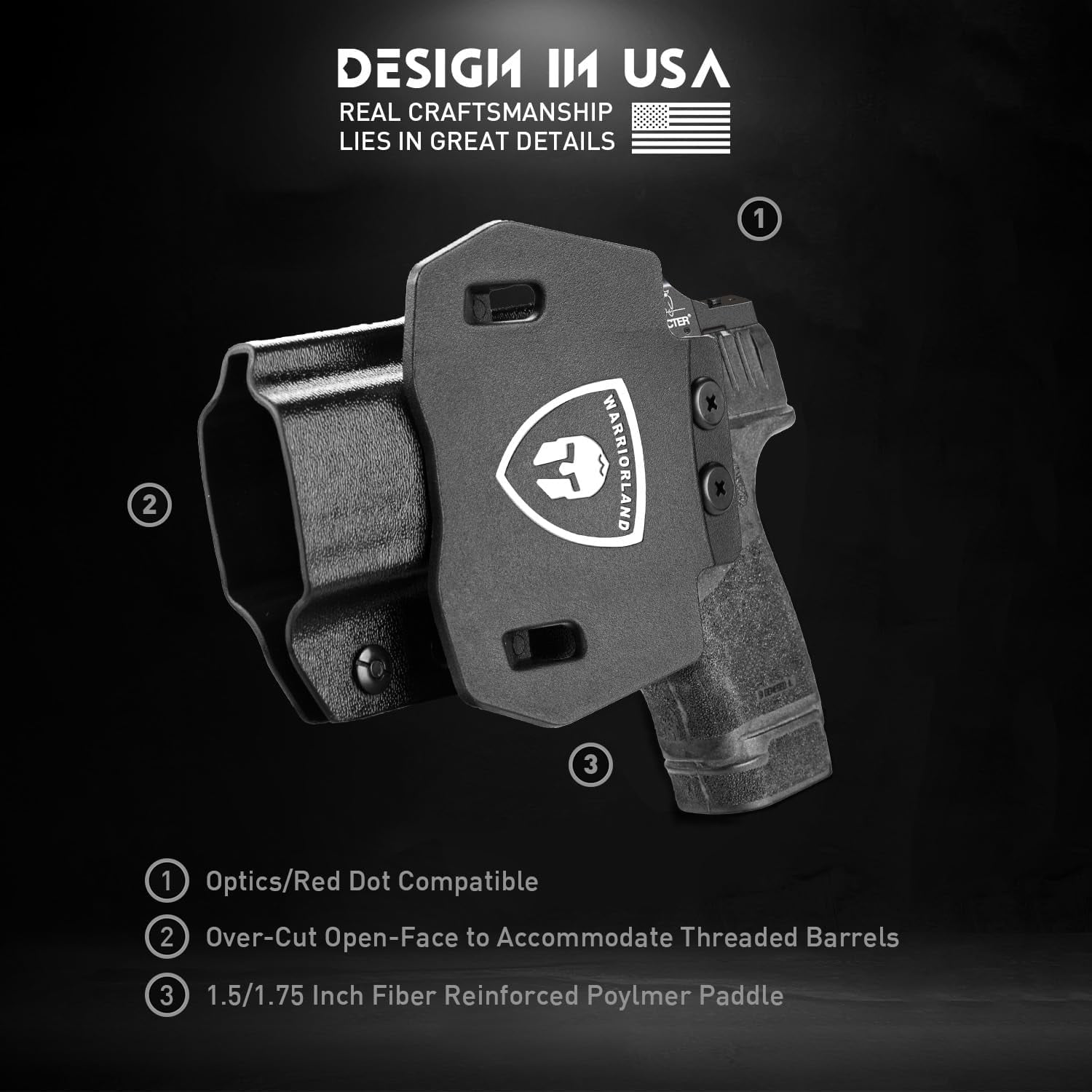 OWB Kydex paddle holster,fit for Springfield Armory Hellcat Pro & Hellcat Pro OSP, Right Hand