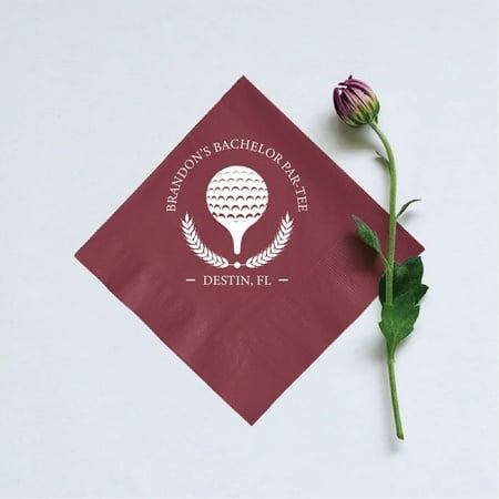 50pcs Personalized Beverage Napkin Favors, Bachelor Party Paper Napkins, Custom Golf 3ply Cocktail Napkins, Personalized Paper Napkin Favor，Cocktail napkins for reception disposable decorative 5"x5"