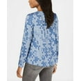 thumbnail image 2 of Style & Co Women's Scoop Neck Floral Print Tiled Embrace Long Sleeve Top Size M, 2 of 2