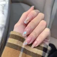 thumbnail image 2 of Pegatinas de uñas de manicura desmontables con cristales brillantes blancos sin tirantes para un cuidado moderno, 2 of 4