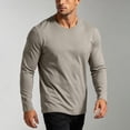 thumbnail image 5 of Mens Shirts Long Sleeve Crew Neck Solid Color Big and Tall Pullover Tops Men's Undershirt Winter Casual Outdoor Sport Base Shirts, 5 of 7
