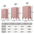 thumbnail image 3 of Homefun 3 Piece ABS Spinner Luggage Set 20 24 28 Inch Carry On Suitcase with USB Charging Port Cup Phone Holder,Pink, 3 of 9