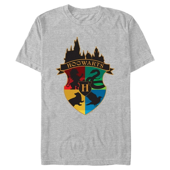 Mens Harry Potter Outline Hogwarts Crest T Shirt