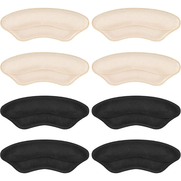 Heel Pads Insert Cushion for Men and Women, Shoes That are Too Big, Inserts Grips Liner, and high Heel Protector Prevents Heel Slip, blisters, and Loose Shoe Filler (Pale Apricot Black)