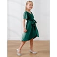 thumbnail image 5 of Flower Girl Dresses Wedding Guest Bridesmaid Party Short Sleeve Ruffle Velvet Formal Midi Teens Girls Dress Size 4-13Y, 5 of 13