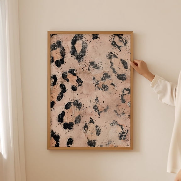 Trendy Leopard Print, Leopard Pattern, Cheetah Poster, Textured Wall Art, Blush Pink Aesthetic Apartment Decor, Wall Art, Modern Wall Decor, 8x12 UNFRAMED
