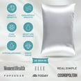thumbnail image 5 of Bare Home 100% Mulberry Silk Envelope Pillowcase - Perfect for Hair and Skin - Premium 6A Grade, 19 Momme Silk - Queen, Silver, 5 of 9