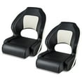 thumbnail image 1 of Gymax 2 Pcs Siège de Bateau Sport Relevable Capitaine Siège Baquet avec Boulons de Traversin Relevables, 1 of 10