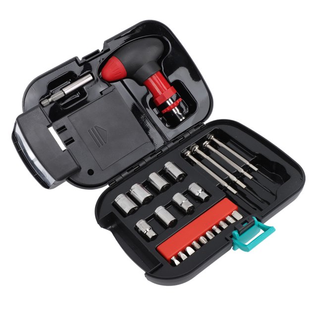 Lampe de Poche LED Kit d'Outils Ménagers Comprend Tournevis Miniature Manchon à Cliquet pour Maison