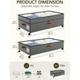 thumbnail image 2 of Under Bed Storage with Wheels, 10 inches Under the Bed Storage Containers Large, 65L XXL Adjustable Storage for Underbed with Lids, Rolling for Shoes, Clothes, Blankets, Grey, 2 of 14