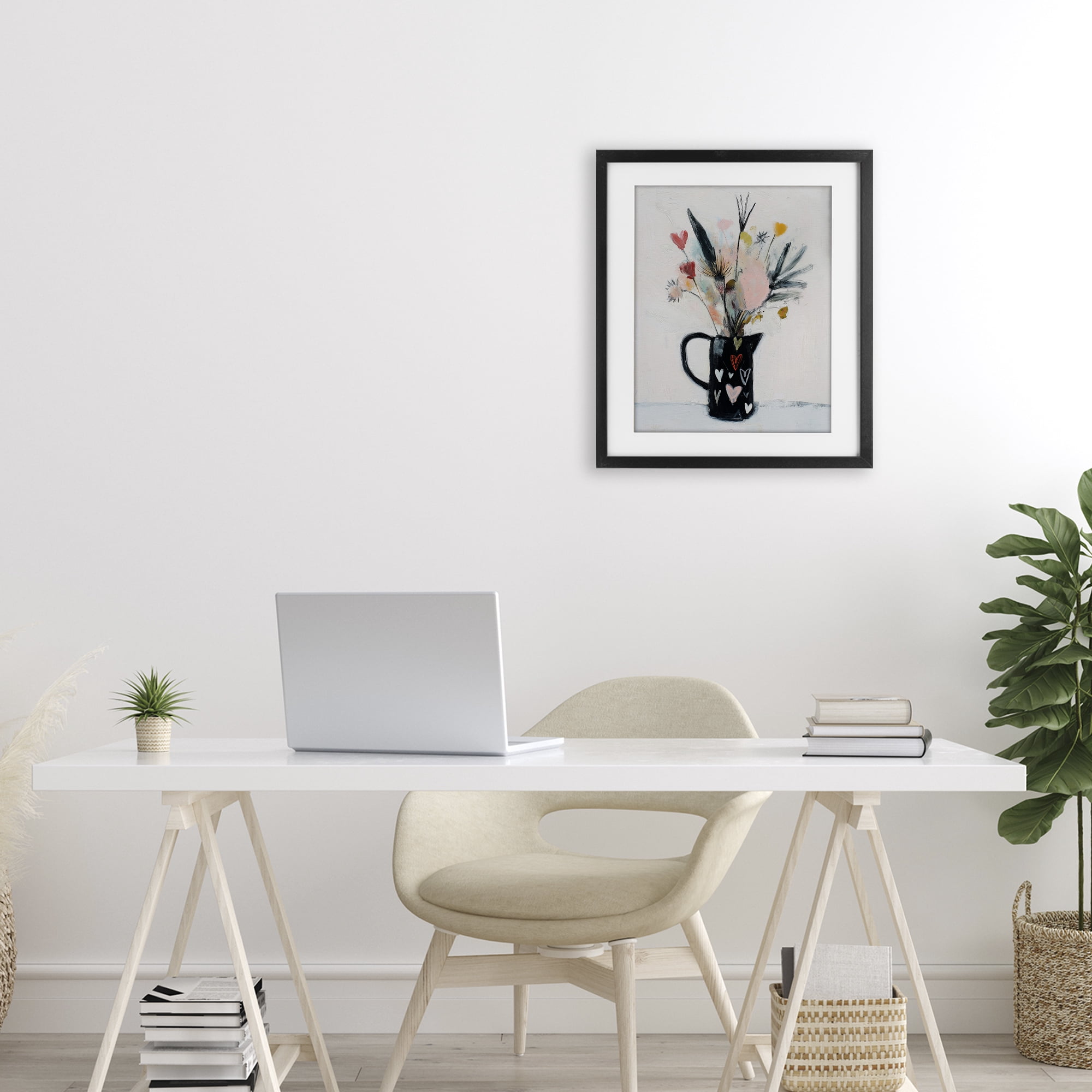 Stupell Industries Vase Of Abstract Time Black Framed Print Under Glass, design by Svetlana Aleynikova