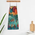 thumbnail image 3 of Uemuo Whimsical Forest Scene Printed Bib Apron, Adjustable , Water and Oil Resistant, Cooking Kitchen Chef Apron for Women Men, 3 of 5