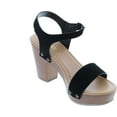 thumbnail image 7 of Soda CHIVAS ~ Women's Bold Buckles Studded Wedge Sandal, 7 of 7