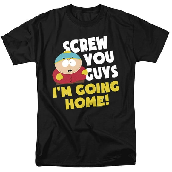 South Park Cartman Screw You Guys Unisex Adult T Shirt (2X-Large) Black