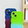 thumbnail image 4 of Compatible with iPhone 13 Case 6.1" 2021, Cute Kawaii Curly Wave Frame Shape Soft TPU Shockproof Protective Phone Cover for Women Girls, Blue/Red, 4 of 16