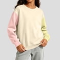thumbnail image 6 of FAIWAD Girls Boys Sweatshirt Long Sleeve Color Block Crewneck Pullover Casual Loose School Daily Wear, 6 of 9
