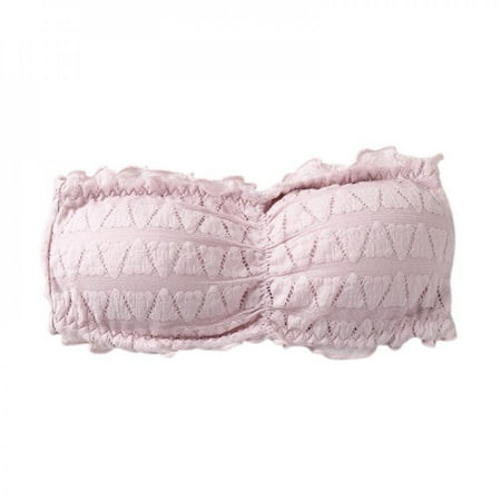 

Abcelit Women Cotton Sale Sexy Beautiful Back Lace Side Strapless Seamless Casual All-match Tube Top