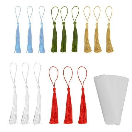 

15 PCS Rectangle Acrylic Bookmark Blank Clear DIY Unfinished Book Markers with Colorful Tassels Ornaments Crafts Decors