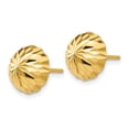 thumbnail image 2 of Primal Gold 14 Karat Yellow Gold Diamond-cut 10mm Domed Post Earrings, 2 of 3