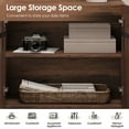 thumbnail image 4 of WAMPAT 4-Piece Modern 72" Tall Library Bookcases with Metal Base & Adjustable Shelves, Wood Bookshelves with Storage Cabinet & Open Shelves for Home Office & Living Room, Brown, 4 of 7